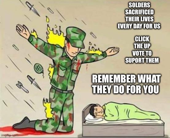 Soldier Protecting Sleeping Child meme example 2