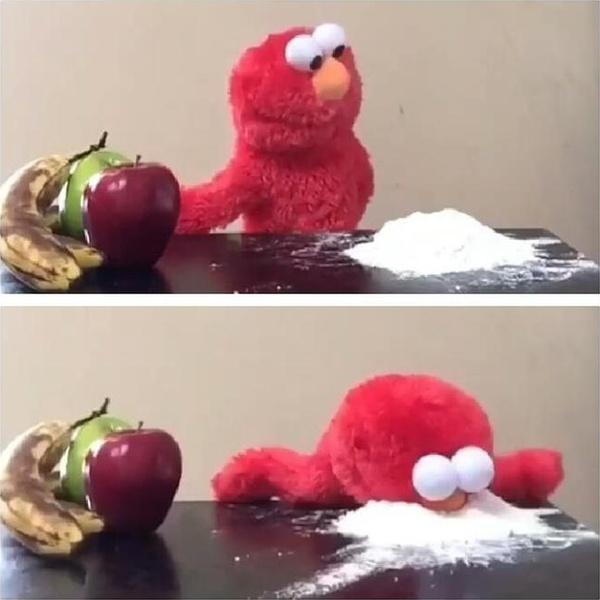 Elmo Choosing Cocaine