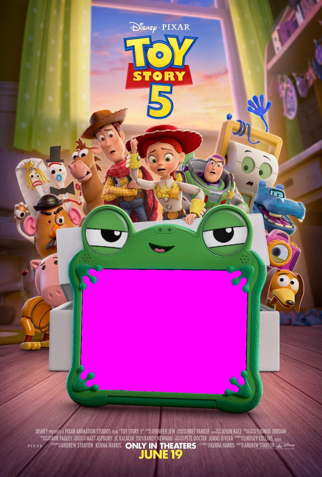 Purple screen on Lilypad for making memes.